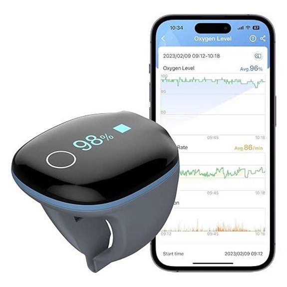 Wellue O2ring Pulse Oximeter with Bluetooth Monitoring