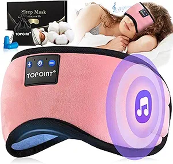 TOPOINT Bluetooth Sleep Mask with Headphones and Microphone