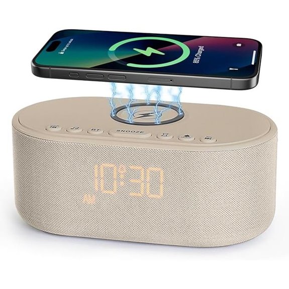 Sound Machine Alarm Clock with Bluetooth & Wireless Charging