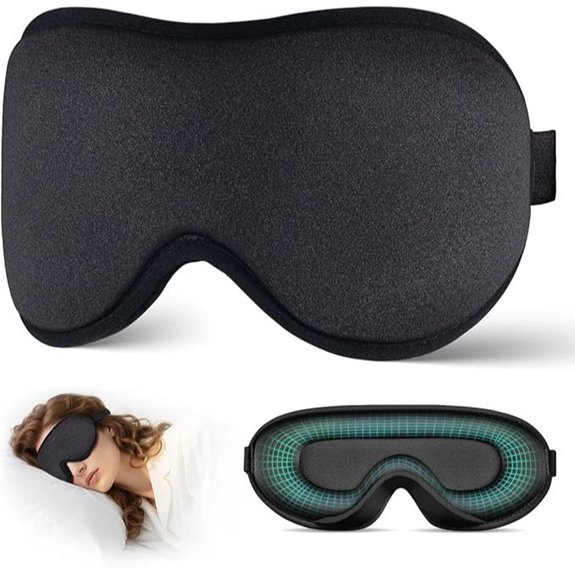 Sleep Mask for Side Sleepers Light Blocking Breathable Black