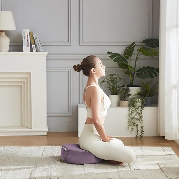 Meditation Cushion with Buckwheat Hulls and Removable Cover