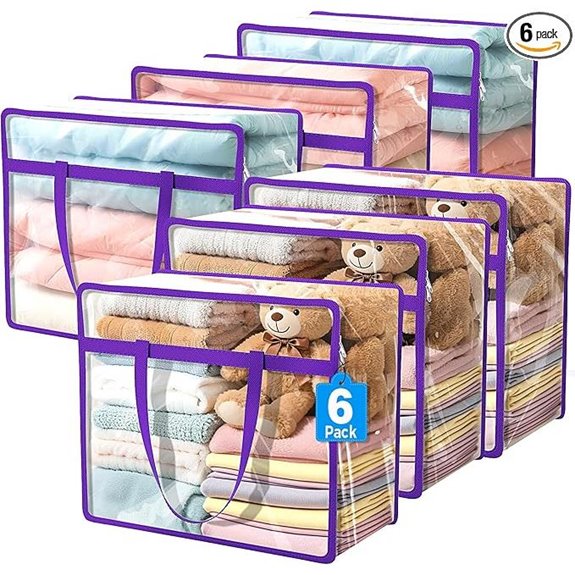 Budding Joy 6 Pack Clear Zippered Storage Bags