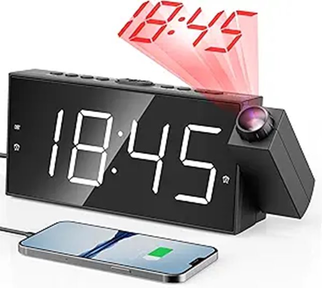 Mesqool Digital Projector Alarm Clock with Ceiling Projection