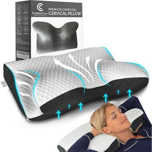 Charcoal Memory Foam Pillow for Neck & Shoulder Relief