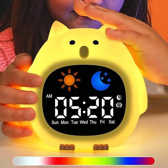 Kids Alarm Clock with Night Light and White Noise