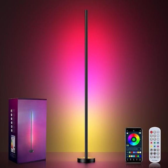 Smart RGBICW LED Corner Floor Lamp with App Control
