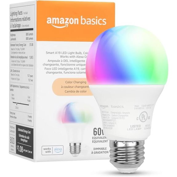 Amazon Basics Color Changing A19 LED Bulb (1 Pack)