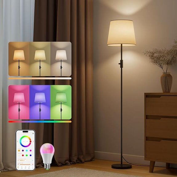 Smart Floor Lamp with Color Change & Voice Control