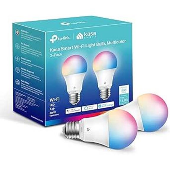 Kasa Smart Color Dimmable WiFi Light Bulbs (2-Pack)