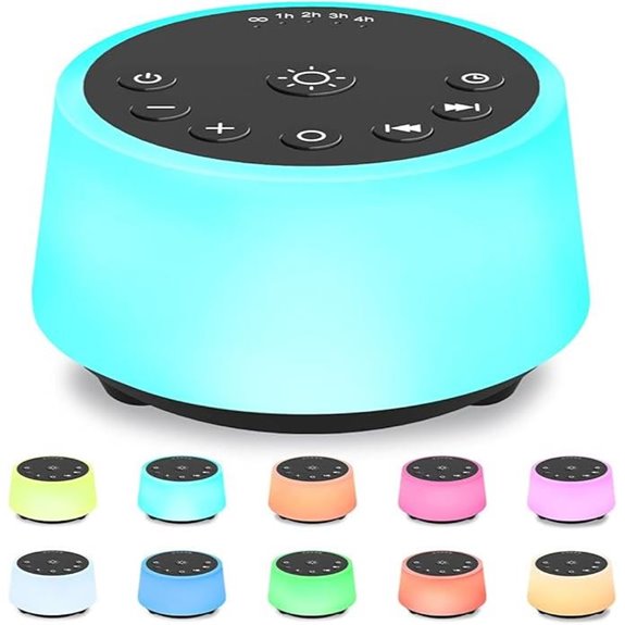 Color Noise Sound Machine with Night Light and Soothing Sounds