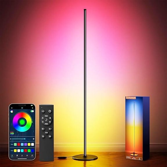 Luckystyle RGBIC Corner Floor Lamp with App & Remote