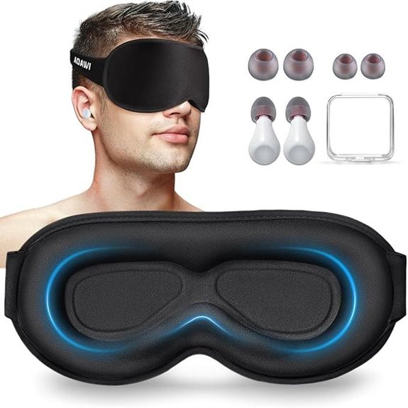 Contoured Sleep Eye Mask with Ear Plugs