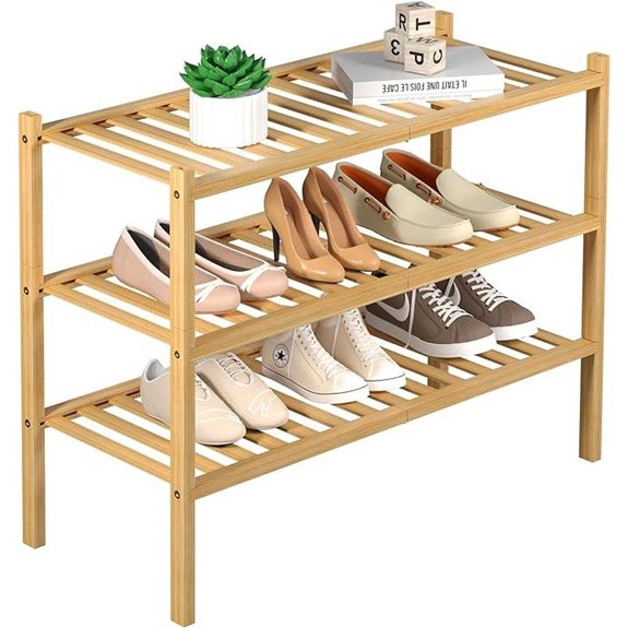 3-Tier Bamboo Shoe Rack for Small Spaces
