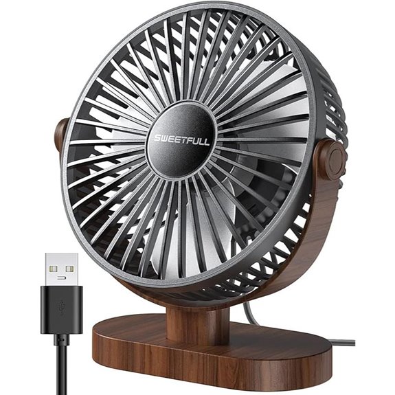 Sweetfull 6.5-Inch USB Mini Desk Fan with 3 Speeds