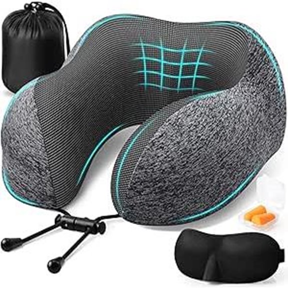 Travel Pillow Set with Eye Mask Earplugs & Storage