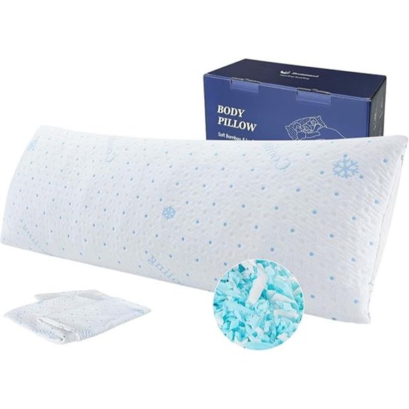 Cooling Body Pillow with Cover for Adults