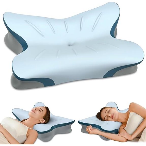 Cervical Memory Foam Neck Pillow with Cooling Cover