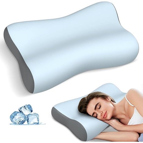 Cervical Memory Foam Neck Pillow with Cooling Cover