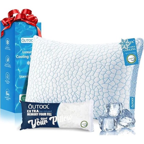 QUTOOL Cooling Gel Memory Foam Pillow (1 Pack)