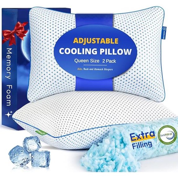 Cooling Gel Memory Foam Queen Pillows 2-Pack