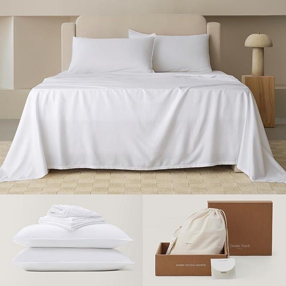 Double Stitch Cotton Tencel Bed Sheets Set King