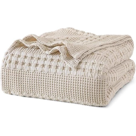 Cotton Waffle Weave Queen Blanket All-Season Comfort