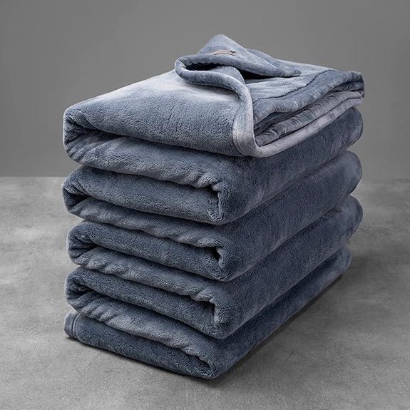 Mellowdy Plush Flannel Blanket 60x80 Dark Grey