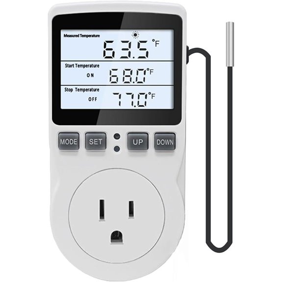 KETOTEK Digital Thermostat Outlet with LCD and Sensor
