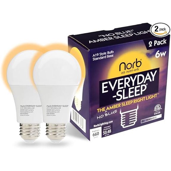 Norb Sleep Light Bulb 2-Pack Dimmable Amber LED