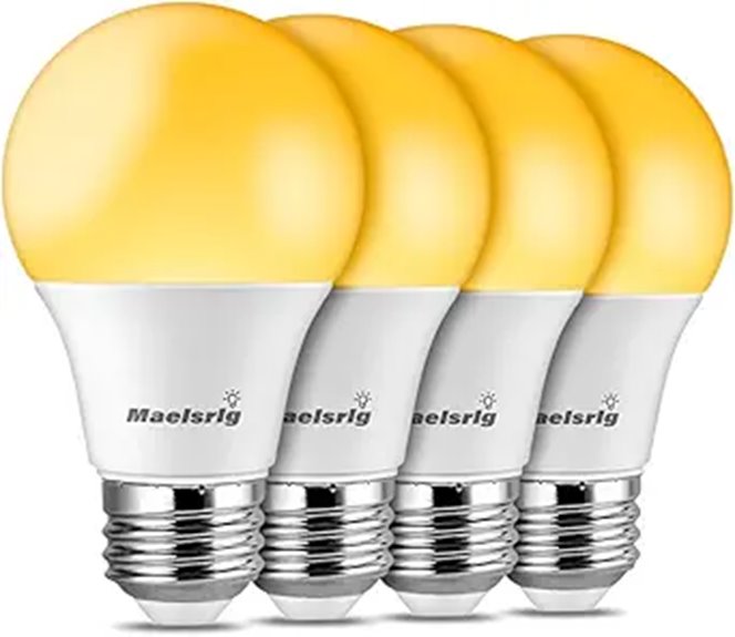 Amber Sleep Light Bulb Dimmable 4-Pack