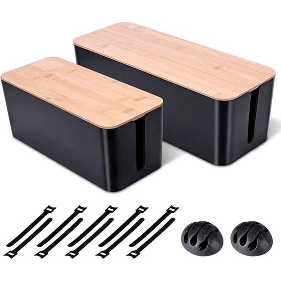 2 Pack Cable Management Boxes with Lock