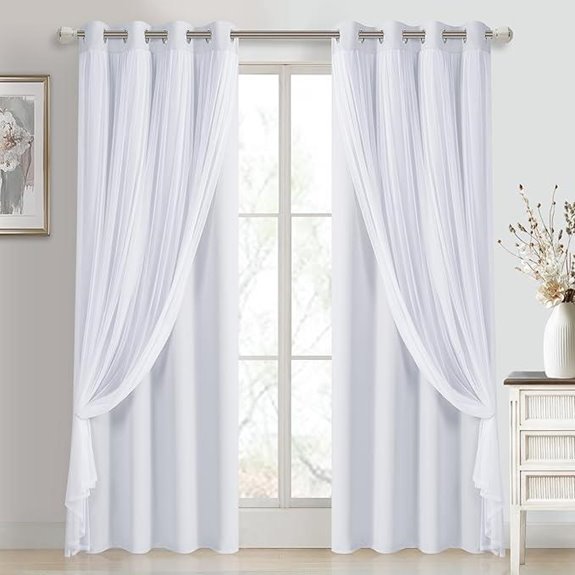 DWCN Double Layer Blackout Curtains with Tiebacks