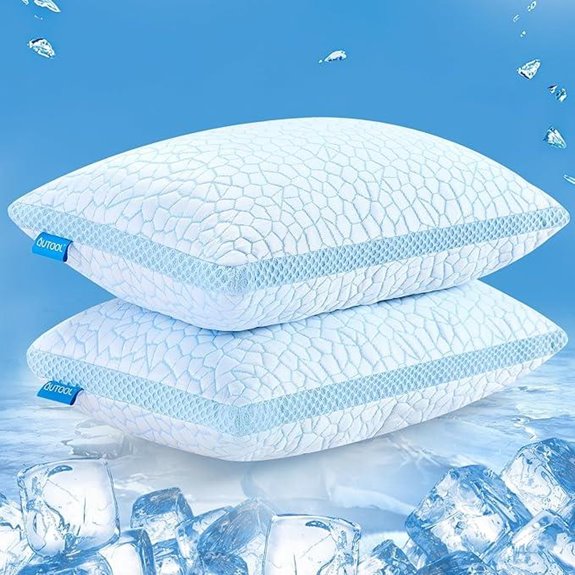 QUTOOL Double-Sided Cooling Memory Foam Pillows (Set of 2)
