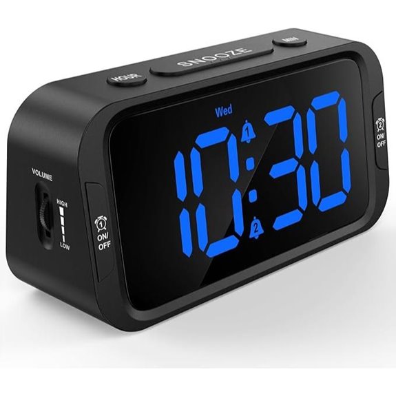 Digital Dual Alarm Clock with USB Charger and Dimmer