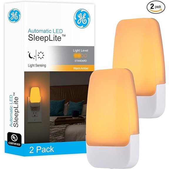 GE Night Lights 2-Pack Dusk to Dawn Sensor Amber