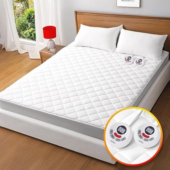 Heated King Mattress Pad with Dual Controls