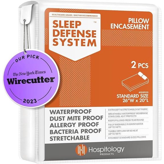 HOSPITOLOGY Pillow Encasements Dust Mite & Bed Bug Proof