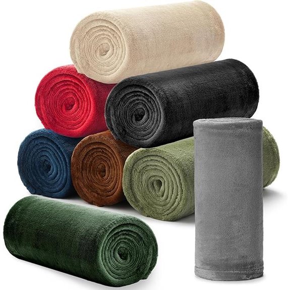 8 Pcs Fleece Throw Blankets Bulk 50x60 Warm Dark Colors