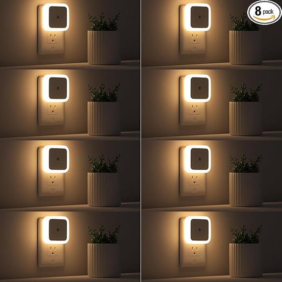 Sujeet 8-Pack Wall Plug Night Lights Warm White