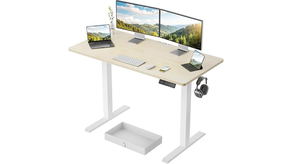 electric desk with storage