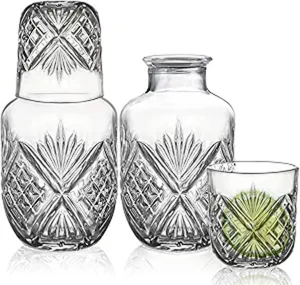 Suwimut 4-Piece Bedside Water Carafe & Glass Set