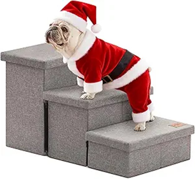 Love's Cabin Foldable Dog Stairs for Bed or Couch