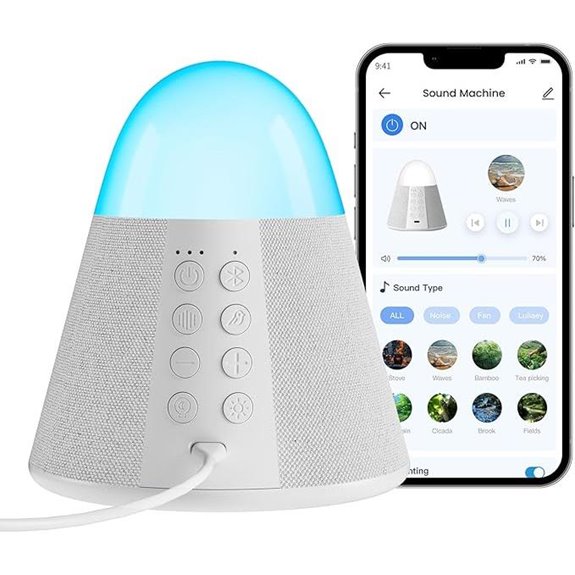 Upgraded Sound Machine with 54 Sounds & App Control