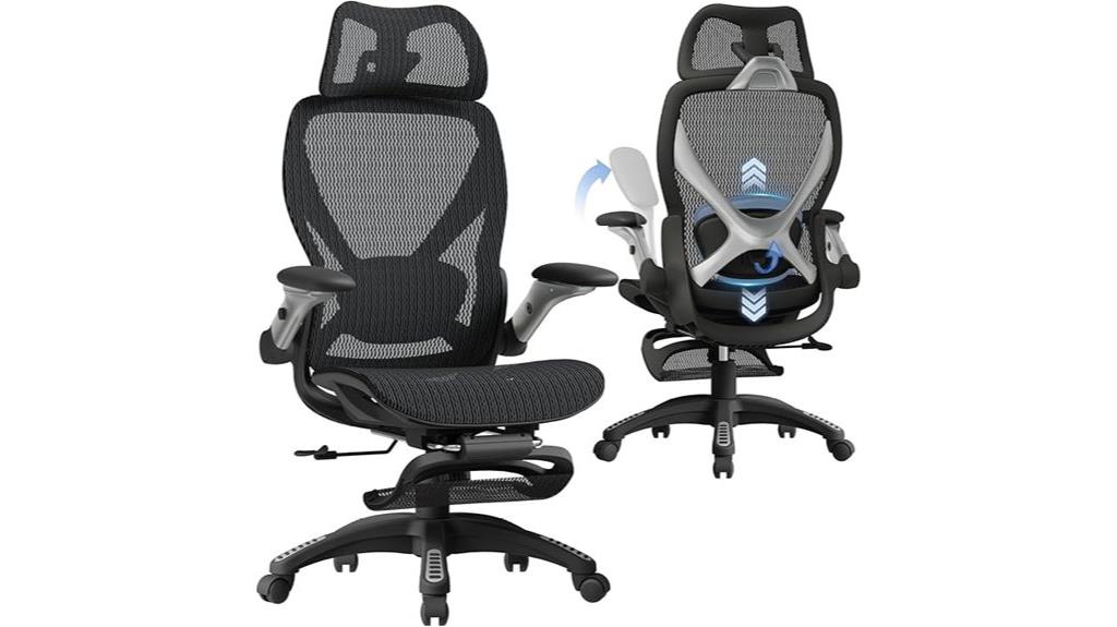 ergonomic office chair with footrest