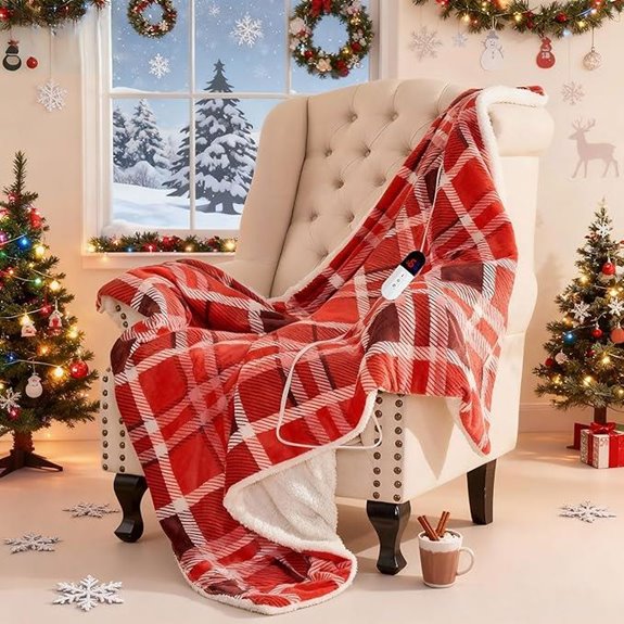 Heated Electric Blanket Throw with Fast Heating and Safety