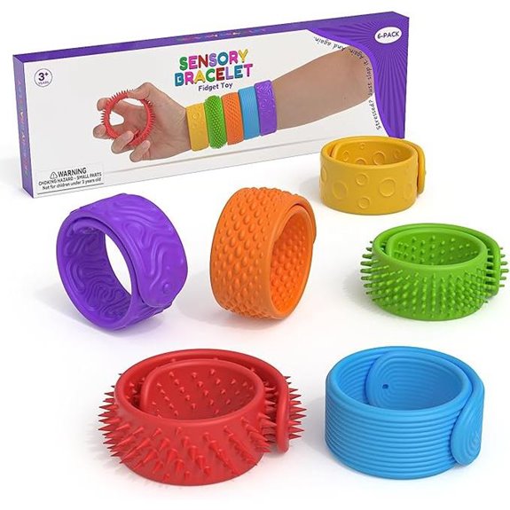 Sensory Fidget Bracelets for Kids and Adults (6 Pack)