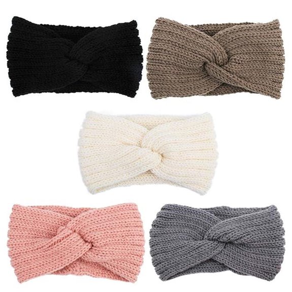 AOPRIE Knit Wide Headbands for Women (5 Pack)