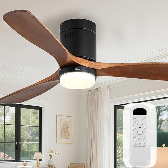 Sofucor 52 Flush Mount Ceiling Fan with Lights
