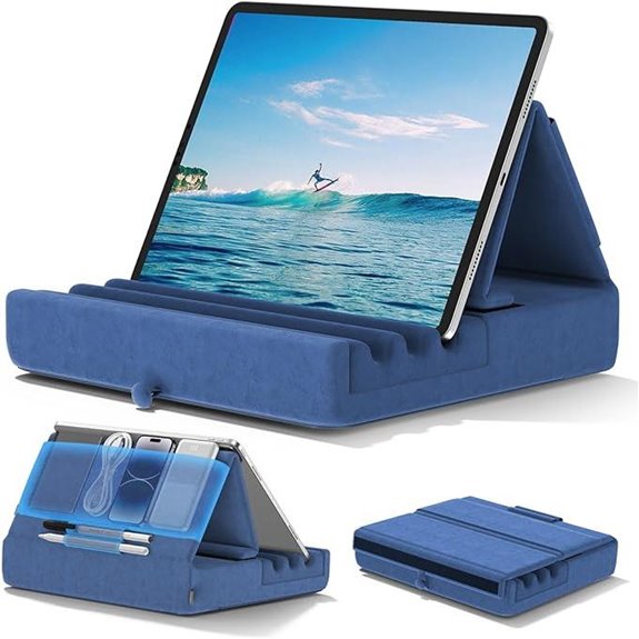 foldable tablet pillow with pocket