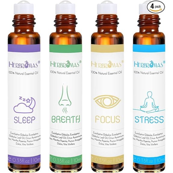 Aromatherapy Essential Oil Roll-On Set (4 Pack)